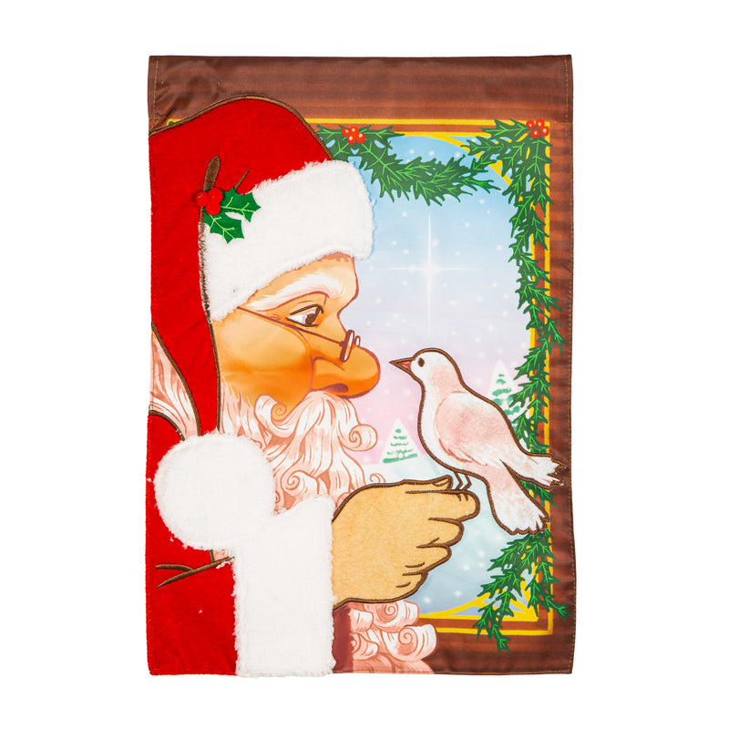 Santa and Dove Applique Garden Flag,169940