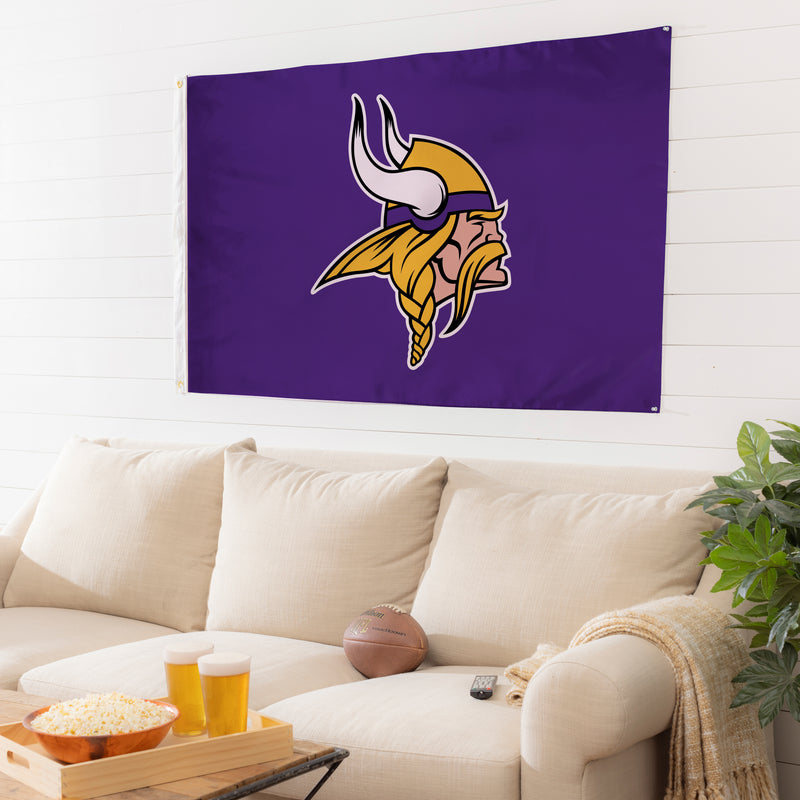 3'x5' Single Sided Flag w/ 2 Grommets, Minnesota Vikings,173817