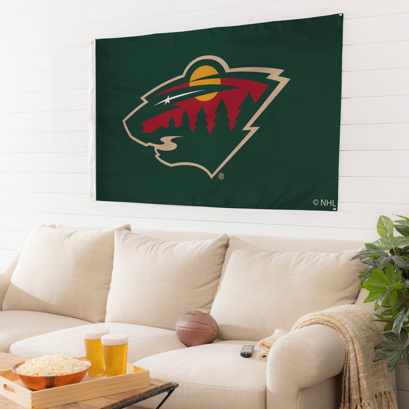 3'x5' Single Sided Flag w/ 2 Grommets, Minnesota Wild,174363