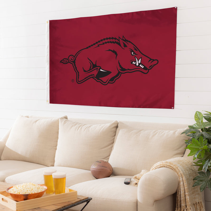 3'x5' Single Sided Flag w/ 2 Grommets, University of Arkansas,17911