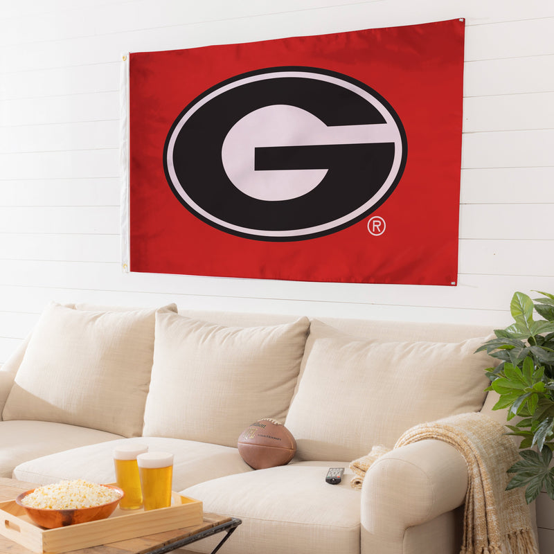 3'x5' Single Sided Flag w/ 2 Grommets, University of Georgia,17914