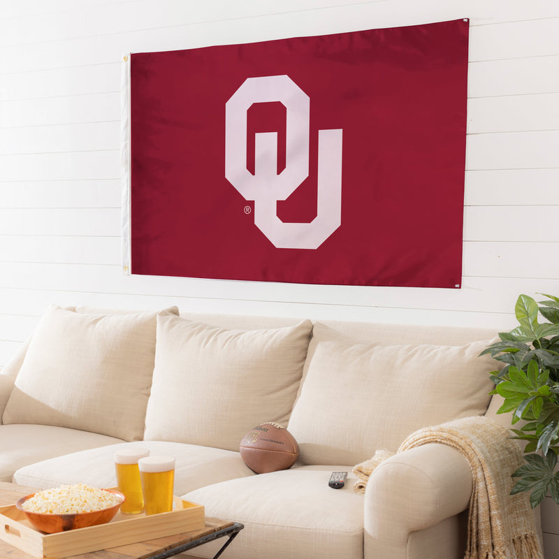 3'x5' Single Sided Flag w/ 2 Grommets, University of Oklahoma,17974