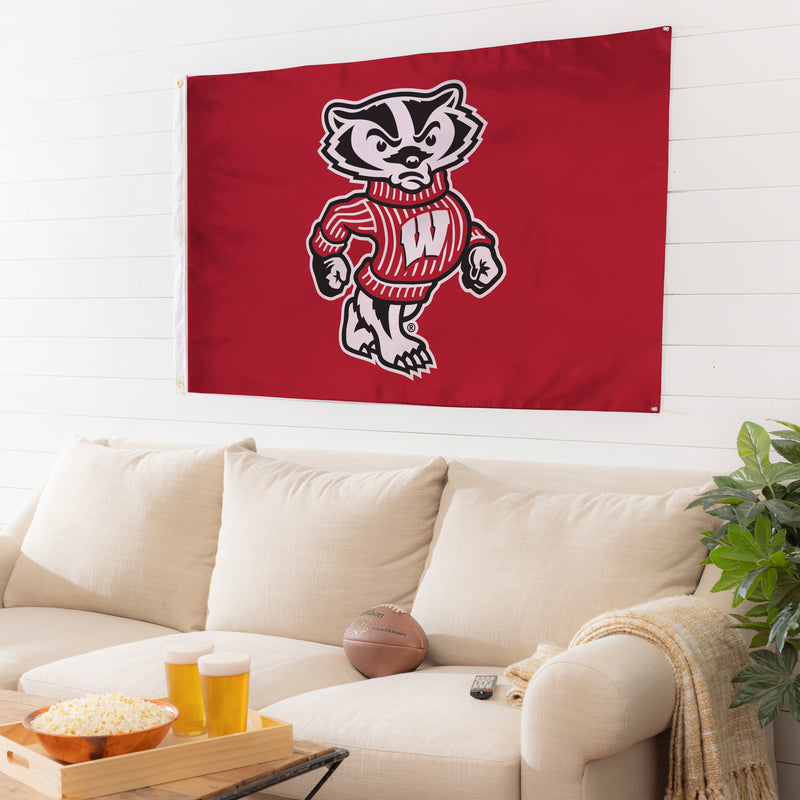 3'x5' Single Sided Flag w/ 2 Grommets, University of Wisconsin-Madison,17984