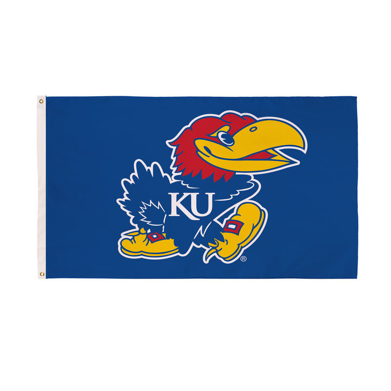 3'x5' Single Sided Flag w/ 2 Grommets, University of Kansas,17996