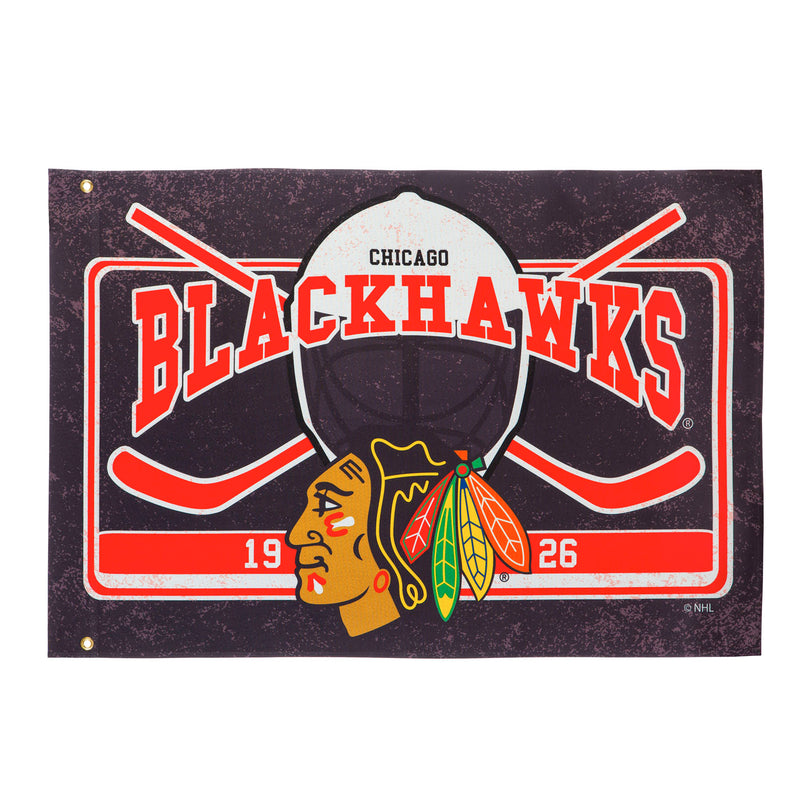 Chicago Blackhawks, Linen Estate Flag,17l4355