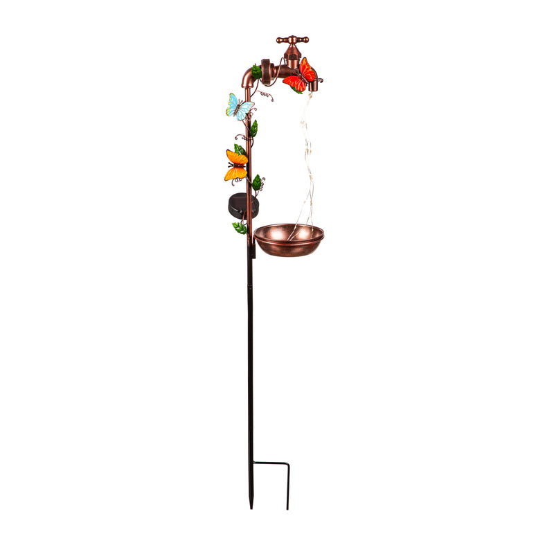 36" Solar Faux Copper Faucet Bird Feeder,24366a