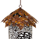 Bird Feeder with Metal Maple Leaf Roof,2bf7152
