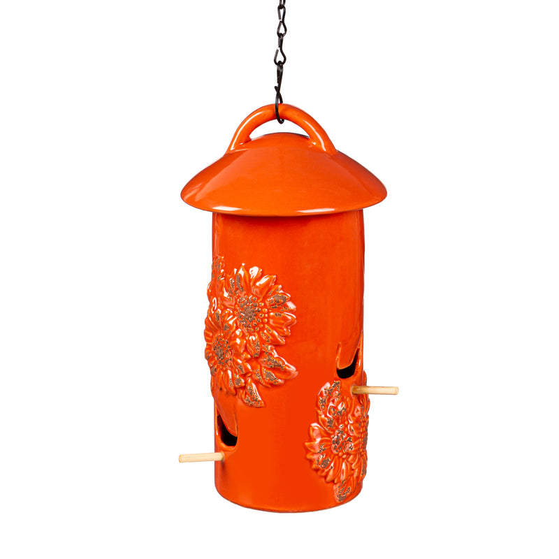 Ceramic Hanging Bird Feeder, Sunflower,2bf7295