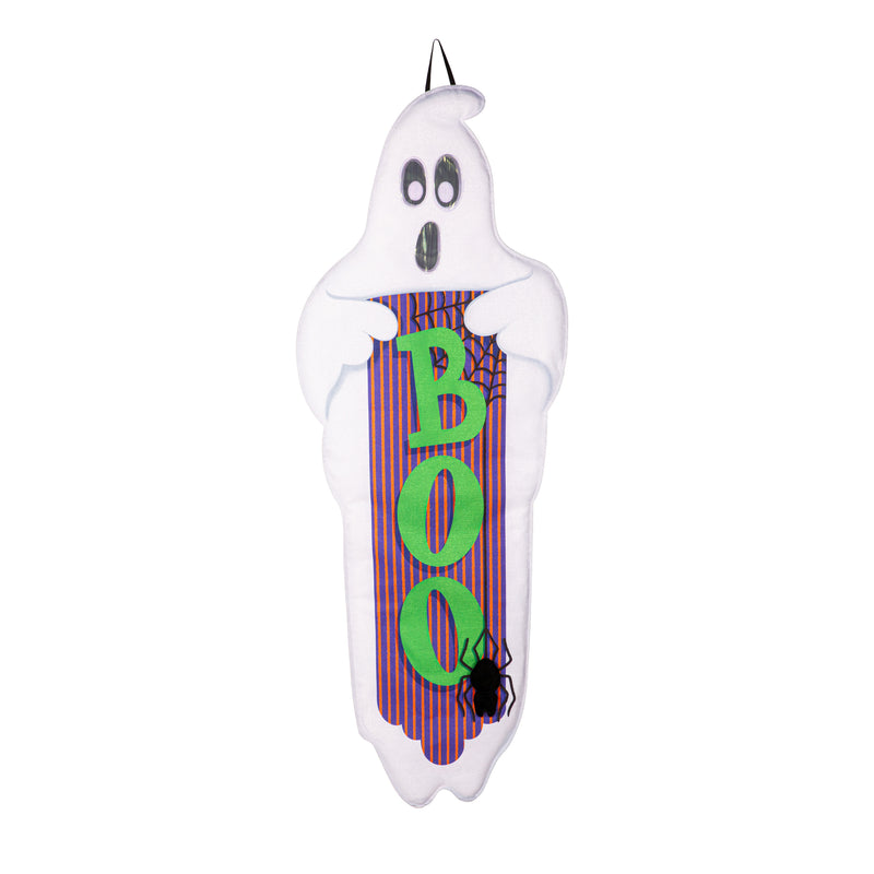 Boo Ghost with Iridescent Eyes and 3D Spider Door Banner,2db2601