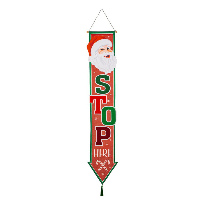 Santa, Please Stop Here Door Banner,2db2621