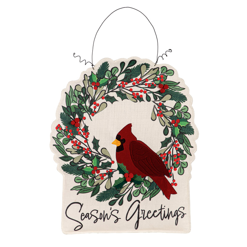 Welcome Friends & Family Cardinal/Christmas Wreath Double Sided Estate Door Décor,2deb2569fb