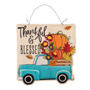Thankful & Blessed Fall Truck/Christmas Truck Double Sided Estate Door Decor,2deb2570fb