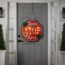 Santa, Please Stop Here Lighted Estate Door Decor,2deb2623bl