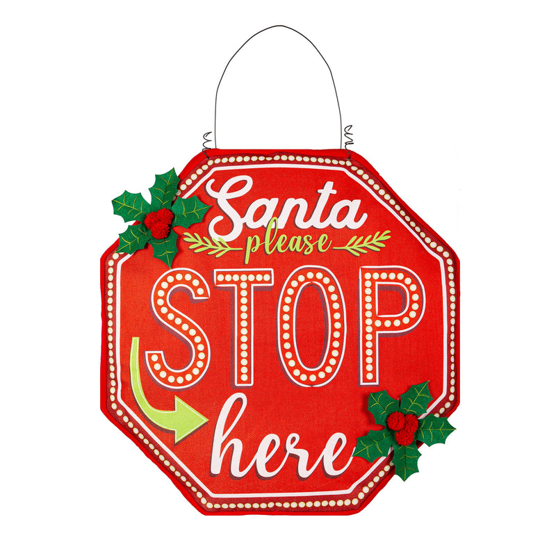 Santa, Please Stop Here Lighted Estate Door Décor,2deb2623bl