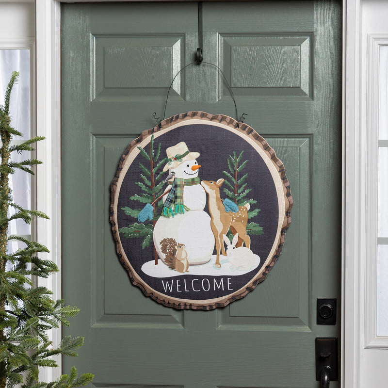 Woodland Snowman and Friends Estate Door Décor,2deb2625