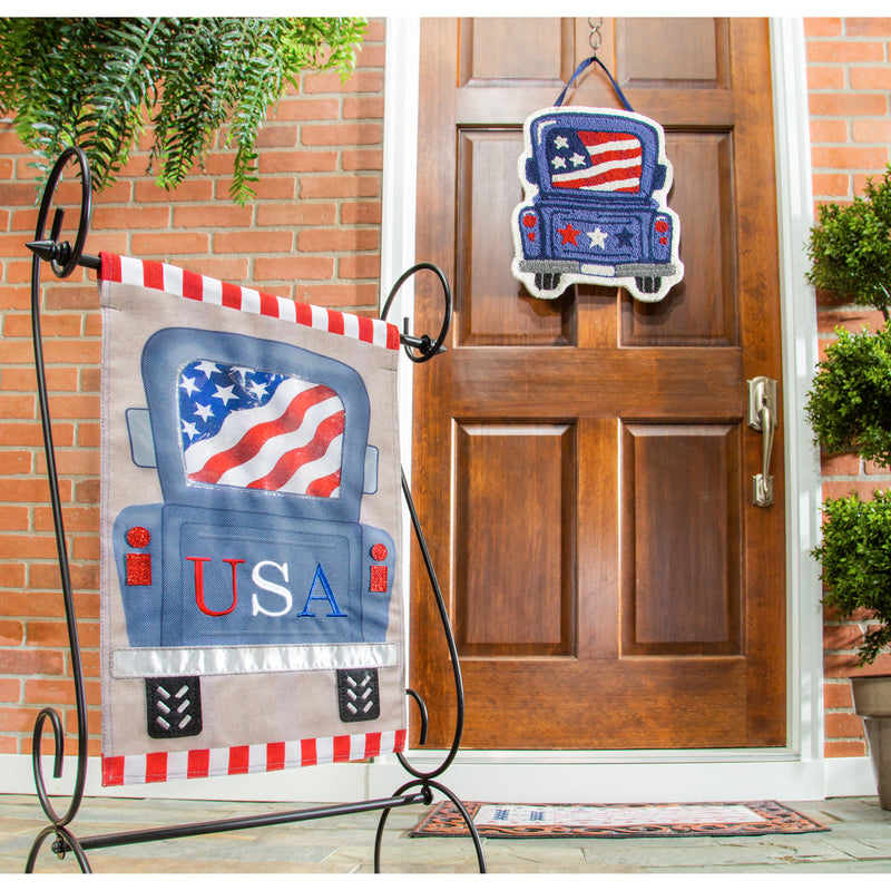 Patriotic Truck Hooked Door Décor,2dhp2276