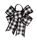 Black and White Buffalo Plaid Door Tag Bow,2dtb1703