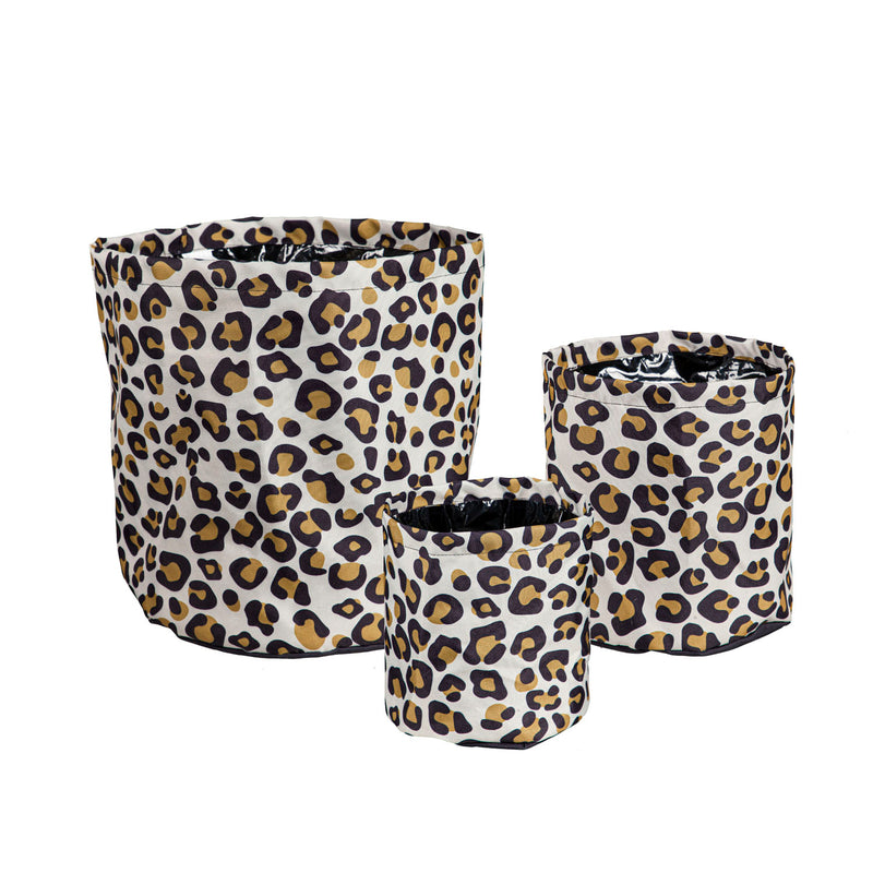 Animal Print Round Fabric Planters, Set of 3,2fp006