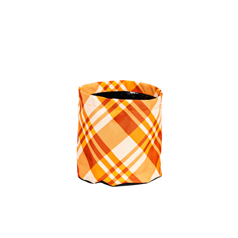 Fall Plaid Round Fabric Planters, Set of 3,2fp014