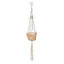 Olivia Fabric Planter with Macrame Holder, Ochre,2fp043