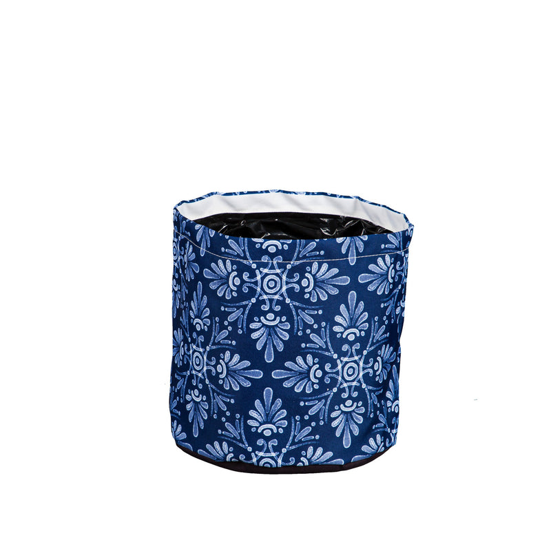 Oasis Blue Floral Round Fabric Planters,2fp7020a