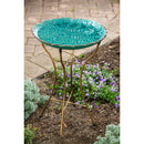 16" Ceramic Bird Bath w/Stand, Botanicals,2gb1188