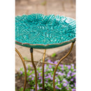 16" Ceramic Bird Bath w/Stand, Botanicals,2gb1188
