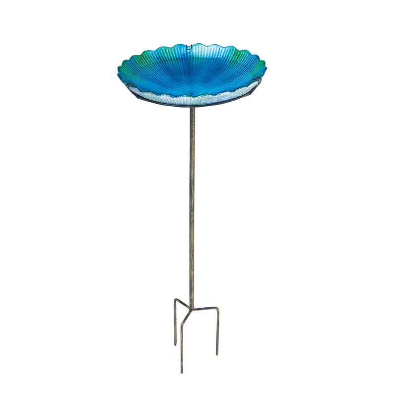 Birdbath on Stake, Sea Glass,2gb205