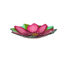 18" Hand Painted and Embossed Shaped Bird Bath, Pink Flower,2gb6967