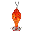 Red Speckled Glass Hummingbird Feeder with Bronze Gondola,2hf328