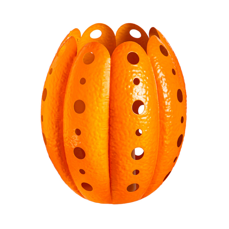 10"H Metal LED Pumpkin Lantern,2la2479