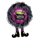Witch with Dangle Legs Lighted Deco Mesh Door Decor,2msh2581bl
