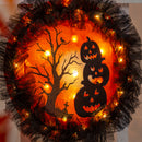 Pumpkins with Dangle Bats Lighted Deco Mesh Door Decor,2msh2582bl