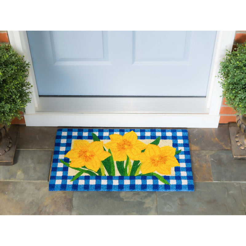 Buffalo Check Daffodils Coir Mat,2rm1078