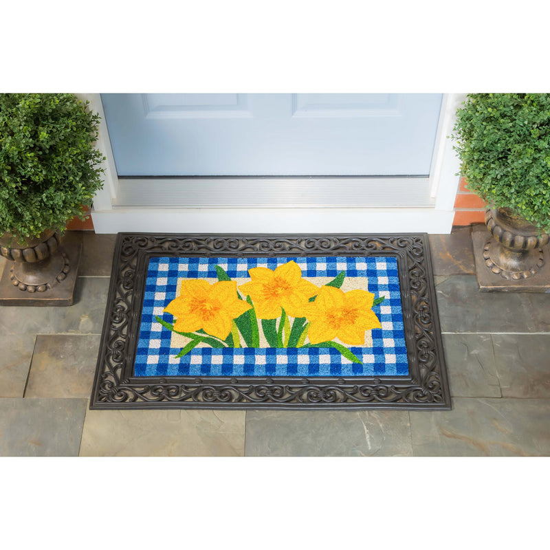 Buffalo Check Daffodils Coir Mat,2rm1078