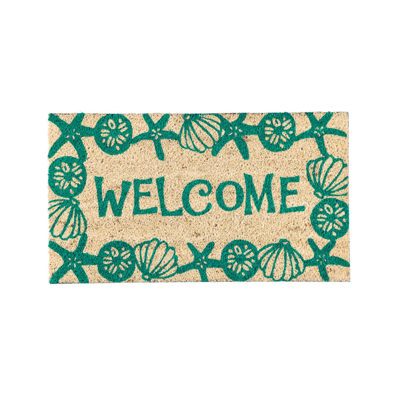 Seashell Framed Welcome Coir Mat,2rm1087