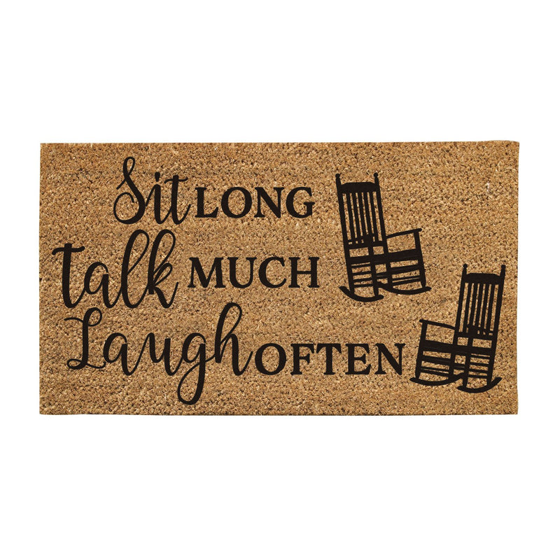 Sit Long Talk Much Coir Mat,2rm1109