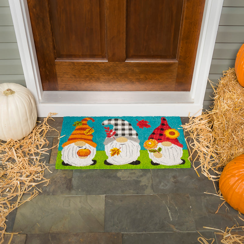 Fall Gnome Trio Coir Mat,2rm1129