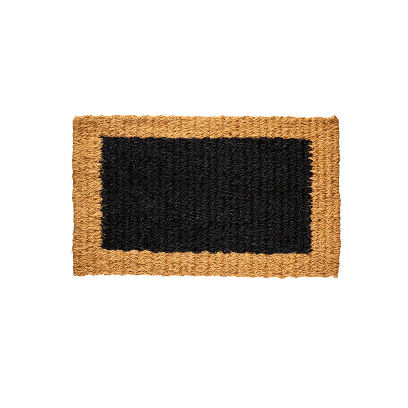 Natural Coir and Black Woven Mat, 3 Asst,2rm1217