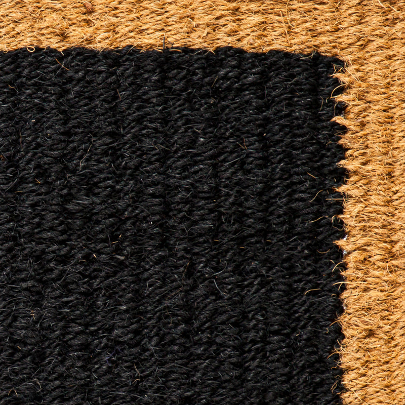 Natural Coir and Black Woven Mat, 3 Asst,2rm1217