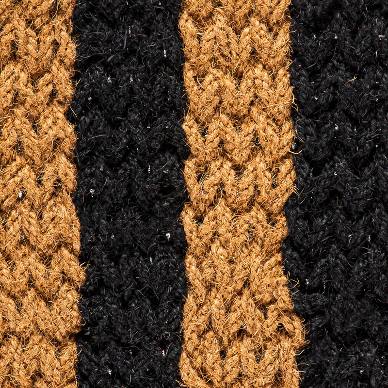 Natural Coir and Black Woven Mat, 3 Asst,2rm1217