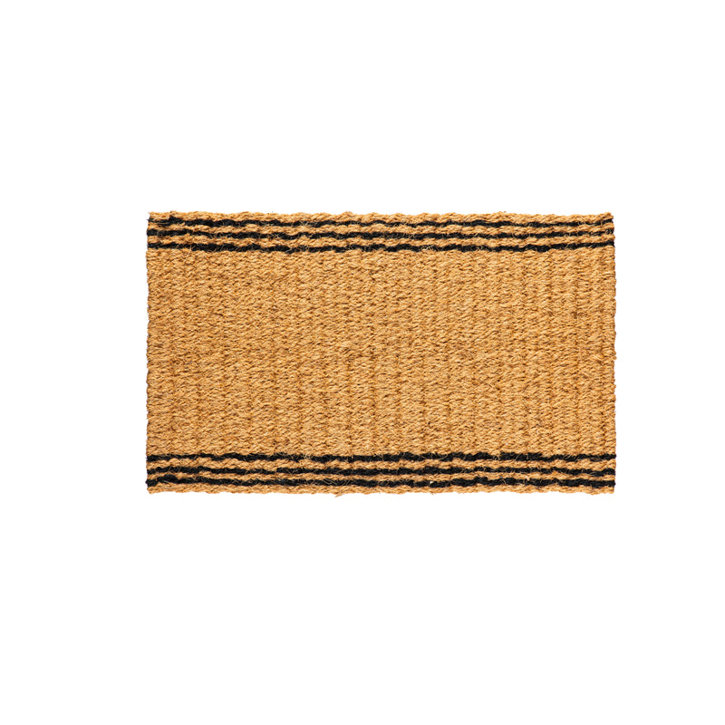 Natural Coir and Black Woven Mat, 3 Asst,2rm1217