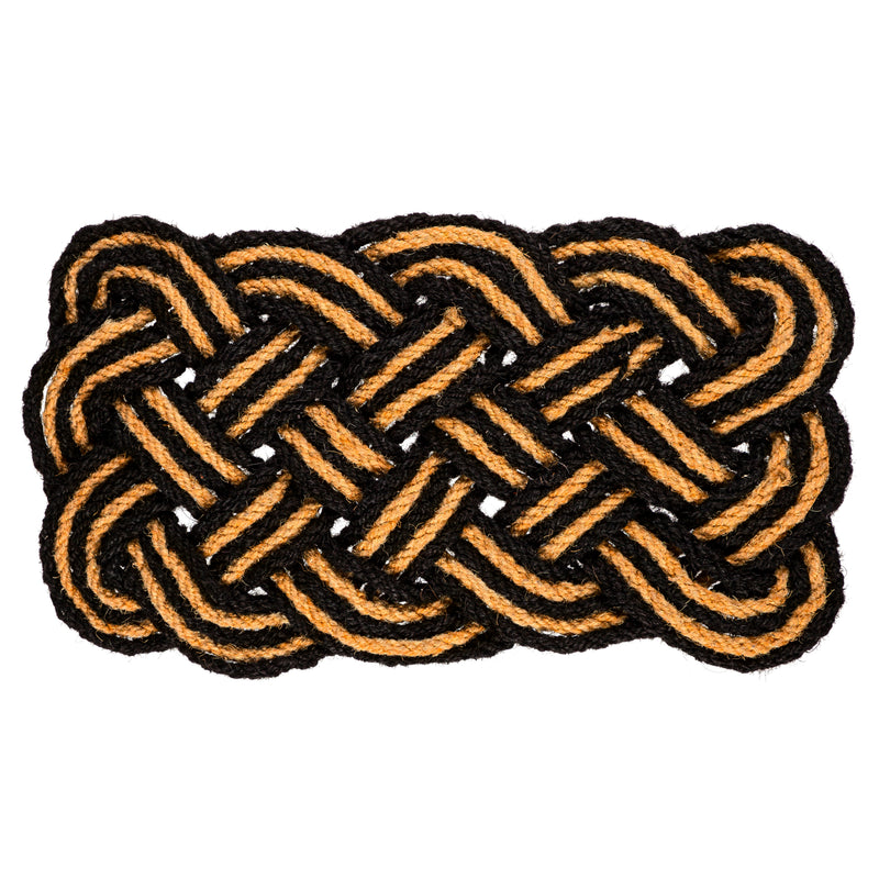 Natural Coir and Black Braided Woven Mat, 2 Asst,2rm1229