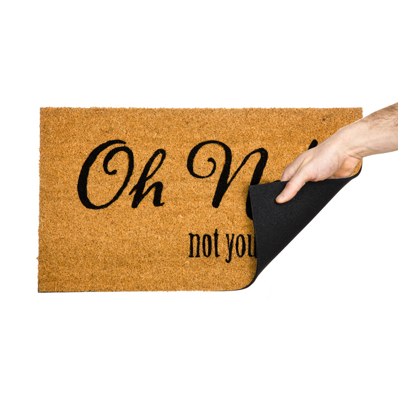 Funny Welcoming Sentiment Coir Mat, 3 Asst: Oh No!/Smile/Be Our Guest,2rm1249