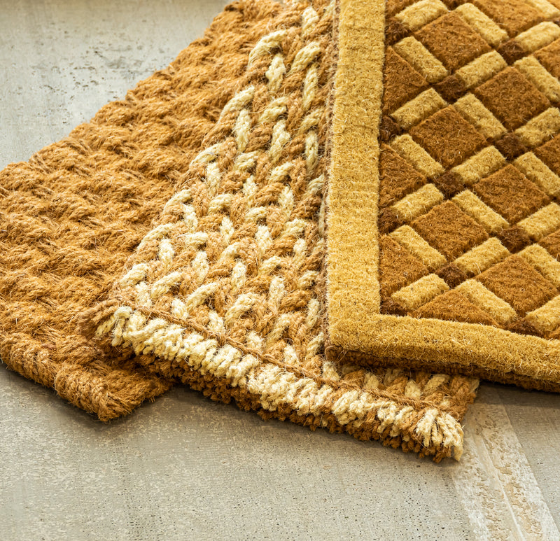 Braided and Woven Coir Mat, 2 Asst,2rm1262