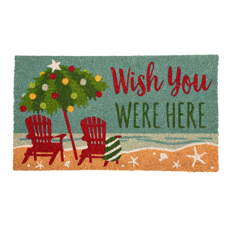 Santa at the Beach Coir Mat,2rm1410