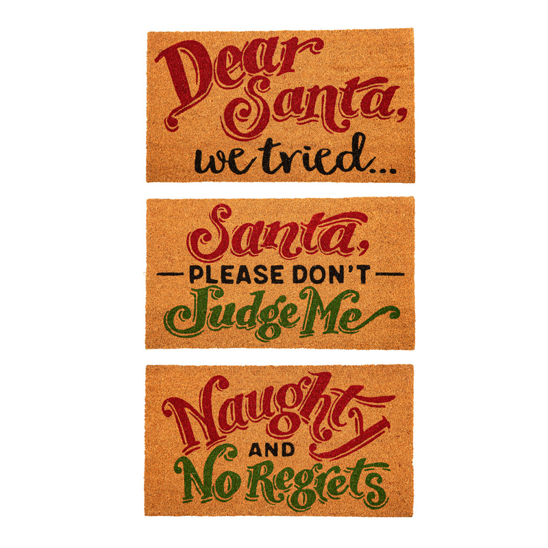 The Naughty List Coir Mat,2rm1412