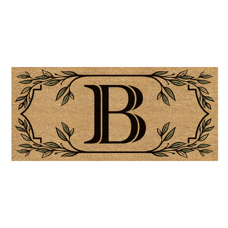 Monogram Flocked Sassafras Coir Switch Mat, Letter B,2rmc1288sb