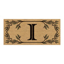 Monogram Flocked Sassafras Coir Switch Mat, Letter I,2rmc1288si