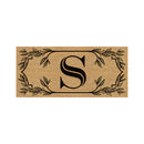 Monogram Flocked Sassafras Coir Switch Mat, Letter S,2rmc1288ss